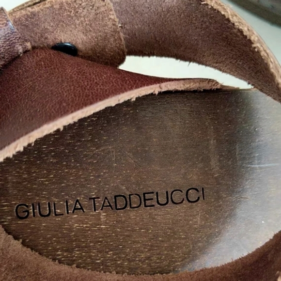 Giulia Taddeucci Ankle Strappy Wood Block Sandals - Picture 5 of 11